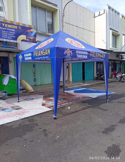 Tenda Piramid 3x3 Custom branding, rangka dobel dek foto (1)