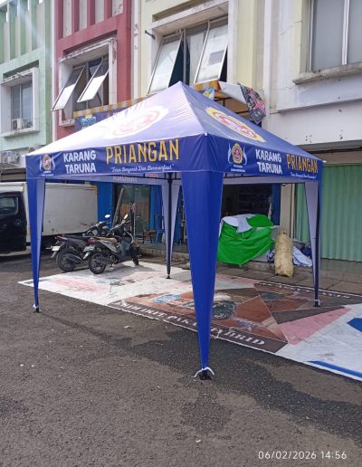 Tenda Piramid 3x3 Custom branding, rangka dobel dek foto (2)