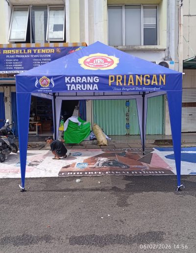Tenda Piramid 3x3 Custom branding, rangka dobel dek foto (3)