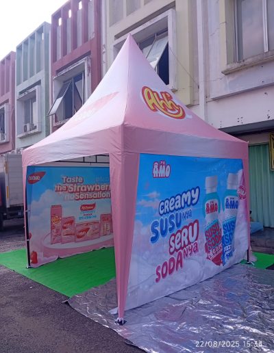 Tenda kerucut 3x3 Custom Branding, Dinding 3 sisi foto (3)